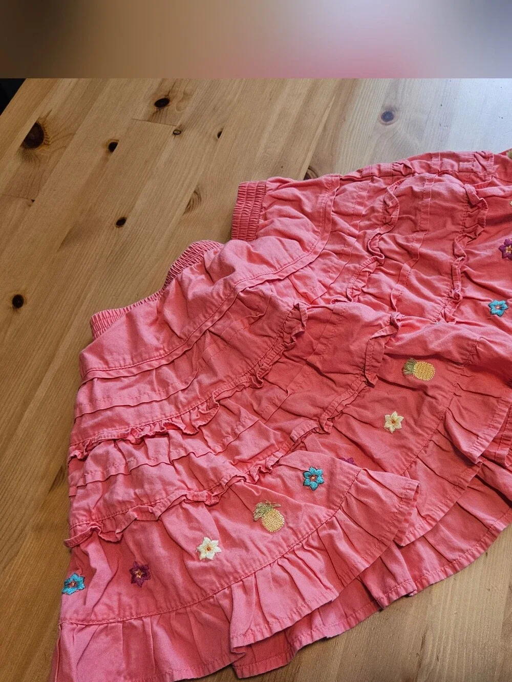 Gymboree - Ruffle Embroidered Coral Skirt